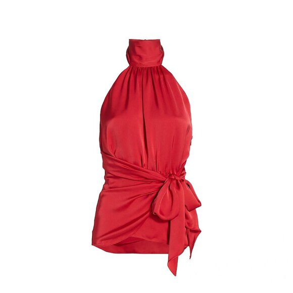 Ramy Brook Daphne Wrap Blouse Rouge Red Size 0 NEW NWT - Picture 2 of 10